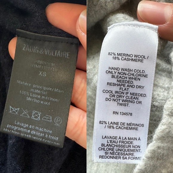 LOT of 2 Shrunken Merino Wool Sweaters - Picture 3 of 15